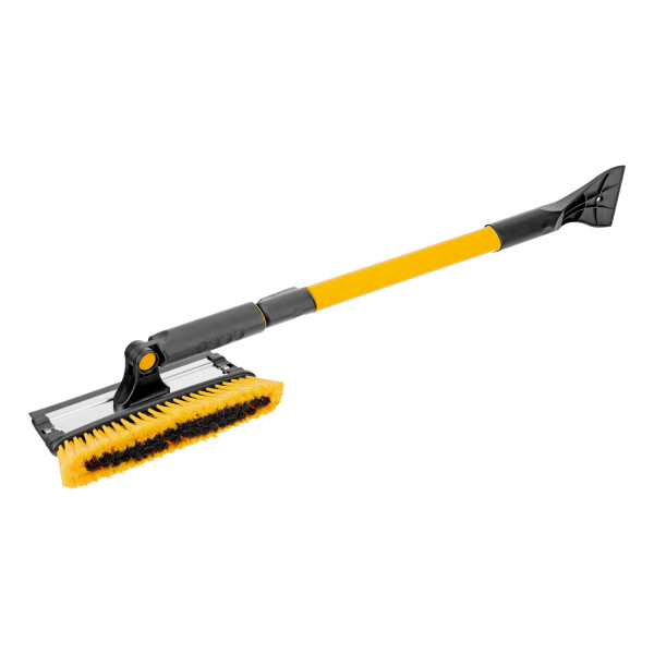 Щетка-сметка для снега со скребком, телескоп, поворотная голова, водосгон, 900-1200 мм Denzel цена