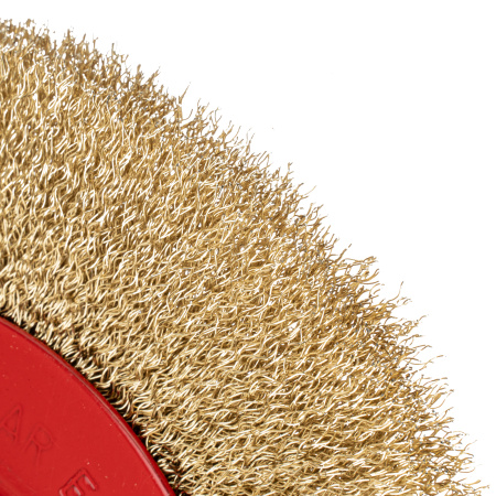 Щетка для точила, 200 мм, посадка 32 мм, плоская, латунированная витая проволока Matrix