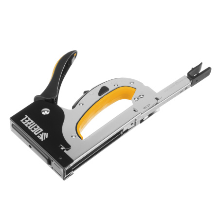 Степлер мебельный, стальной корпус, быстрая загрузка, регул. силы удара, тип 53, 4-14 мм Denzel цена