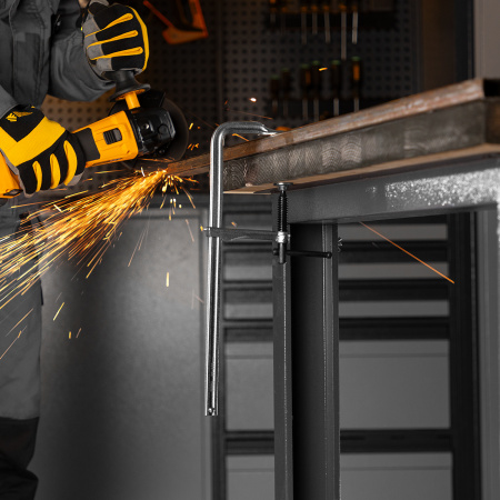 Струбцина F-образная, 80x300мм, кованая Denzel цена