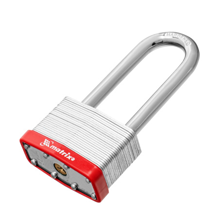 Замок навесной, 65 мм, удлиненная дужка Matrix цена