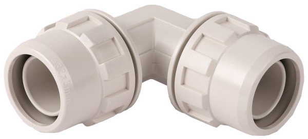 Соединитель ЗУБР ″ШиреФит″ угловой 90° ″штуцер с гайкой - штуцер с гайкой″, 16мм