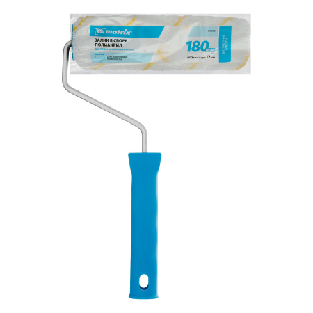 Валик для внутренних работ синтетический, 180 мм, ворс 12 мм, D 36 мм, D ручки 6 мм, полиакрил Matrix цена