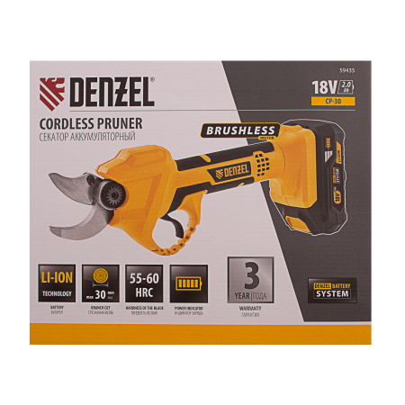 Секатор аккумуляторный CP-30,  18В Li-Ion Denzel цена