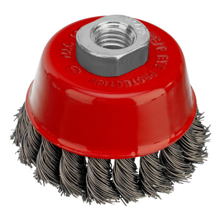 Щетка для УШМ, 75 мм, М14, "чашка", крученая проволока 0.5 мм Matrix