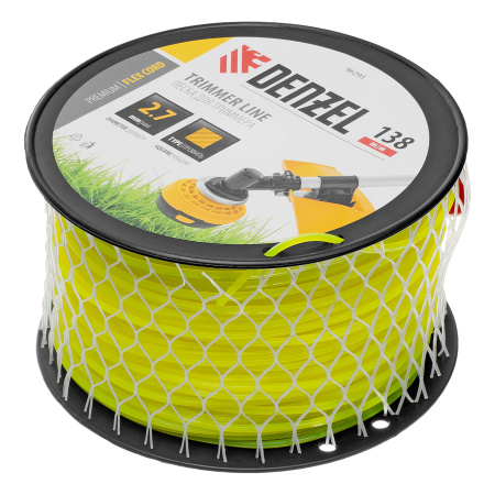 Леска для триммера квадрат, 2,7м х 138м, на DIN катушке FLEX CORD Denzel цена