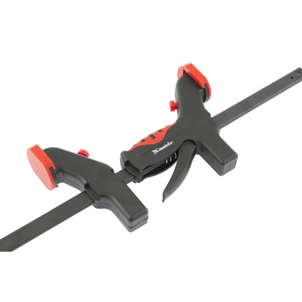 Струбцина универсальная F-образная, 450 х 765 х 90 мм, пластмассовый корпус Matrix цена