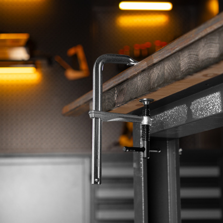 Струбцина F-образная, 80x200мм, кованая Denzel цена