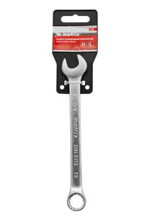 Ключ комбинированный, 13 мм, CrV, матовый хром Matrix