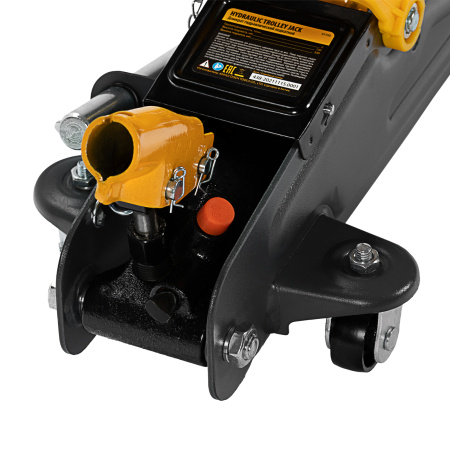 Домкрат гидравлический подкатной с фиксатором, 2 т, 130-330 мм Denzel цена