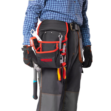 Подсумок поясной, 8 карманов, держатель для молотка, для клещей Matrix цена