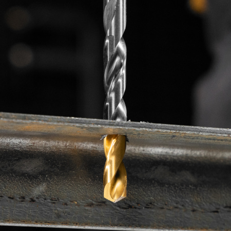 Набор сверл по металлу, 1-10 мм, Р6М5К8-TiN, Golden Tip, 10 шт Denzel