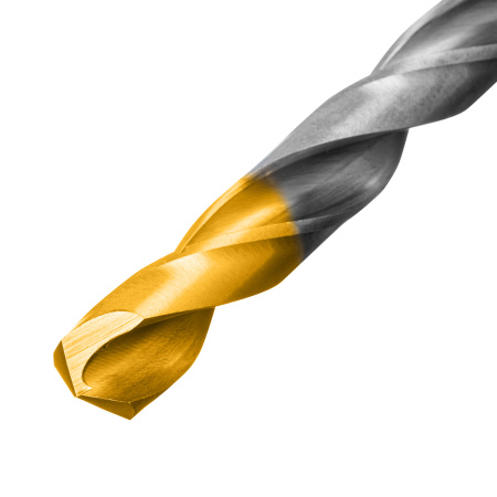 Набор сверл по металлу, 1-10 мм, Р6М5-TiN, Golden Tip, 19 шт Denzel