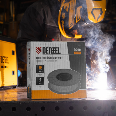 Порошковая проволока Е71TGS, диам. 0,8 мм, 5 кг, диам. катушки D200 Denzel