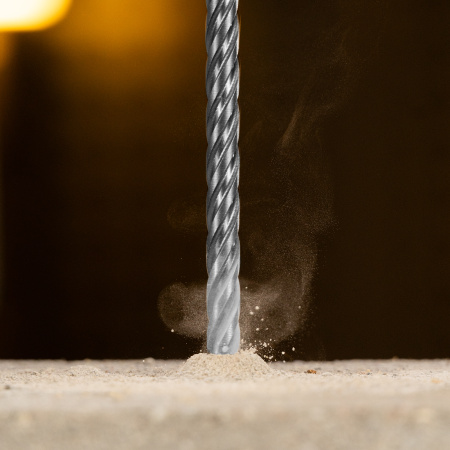 Бур по бетону, цельная крестовая пластина, 8x215 мм, SDS PLUS Denzel