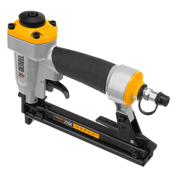 Степлер пневматический PS8016 для прямоугольных скоб 21GA от 6 до 16 мм Denzel цена