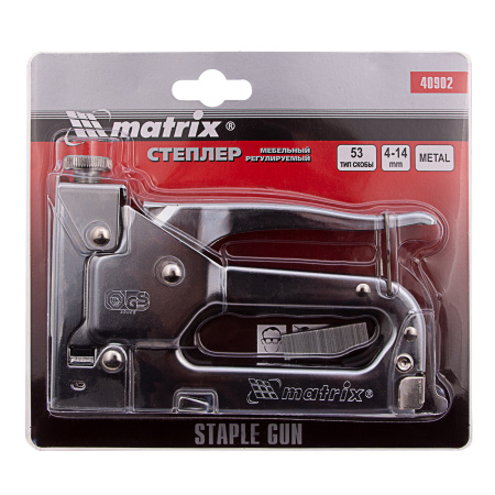 Степлер мебельный регулируемый, тип скобы 53, 4-14 мм Matrix цена
