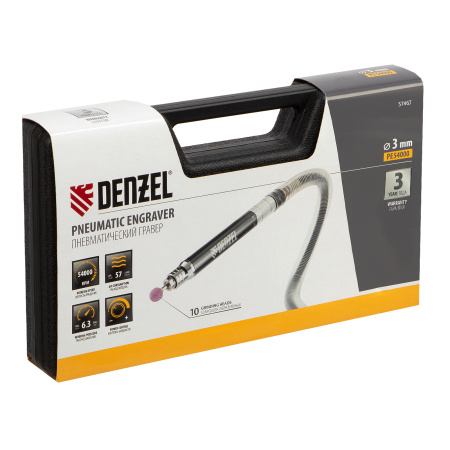 Пневматический гравер PE54000, 54000 об/мин, 3 мм, 57 л/мин Denzel цена