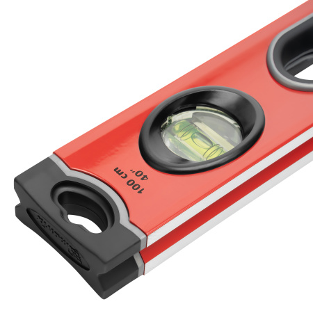 Уровень алюминиевый, 1000 мм, 3 глазка, ударопрочные заглушки, двухкомпонентные ручки Matrix ProFI цена