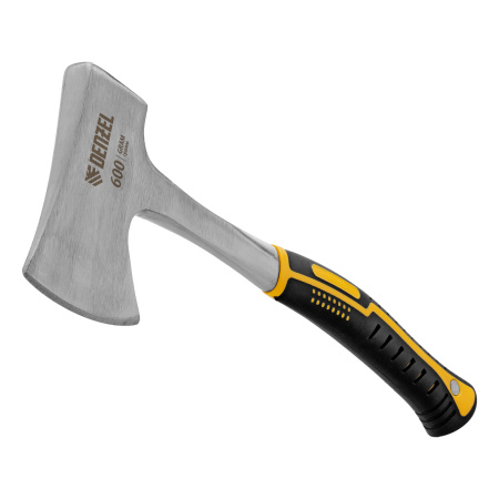 Топор цельнометаллический, 600 г, двухкомпонентная обрезиненная рукоятка, изогнутый хват Denzel цена