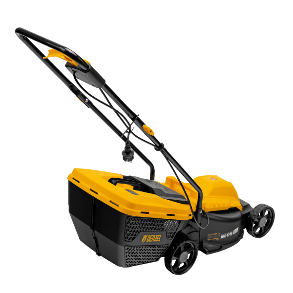 Газонокосилка электрическая GM-1100, 1100 Вт, шир. 32 см, 3 уров., травосб. 30 л Denzel цена