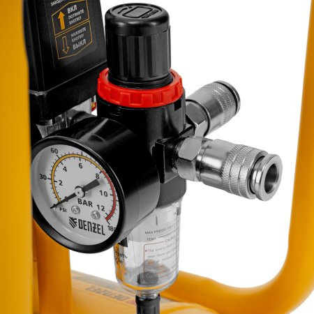 Компрессор безмасляный, малошумный DLS 2200/50, 2200 Вт, 2x1100, 50 л, 380 л/мин Denzel