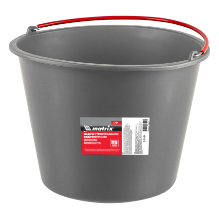 Ведро строительное пластмассовое 20 л, ударопрочное, обрезиненная ручка Matrix цена