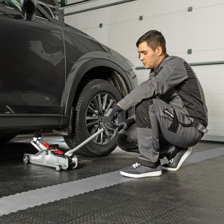 Домкрат гидравлический подкатной, 2 т, Low Profile, 85-330 мм Matrix цена