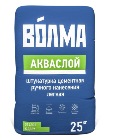 Цементная штукатурка Волма Акваслой 25 кг цена за мешок в МосДоброСтрой