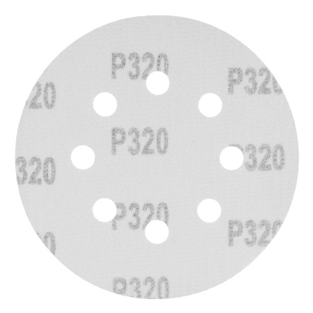 Круг абразивный на ворсовой подложке под "липучку", перфорированный, P 320, 125 мм, 5 шт Matrix