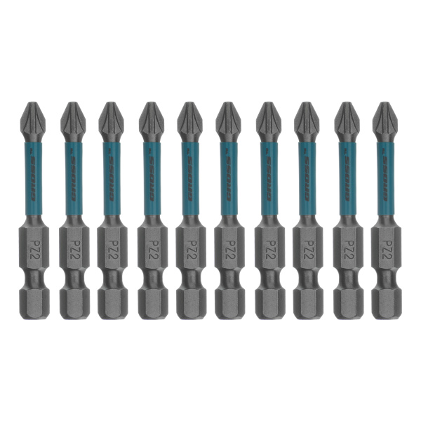 Набор бит торсионных PZ2x50 мм, для ударных шуруповертов, отрывн., 10 шт Gross