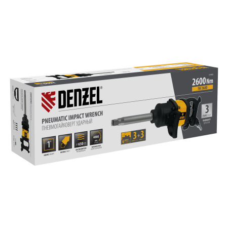 Ударный пневмогайковерт IW2600, 1", 4000 об/мин, 2600 Нм Denzel цена