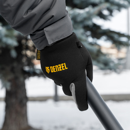 Перчатки универсальные, двойные, работа с сенсорным экраном, вязаная манжета, размер 8 Denzel