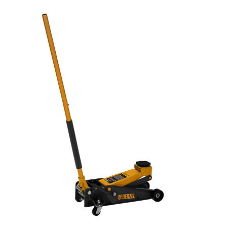 Домкрат гидравлический подкатной 3 т, с фиксатором, быстрый подъем, 135-480 мм, профессиональный Denzel цена