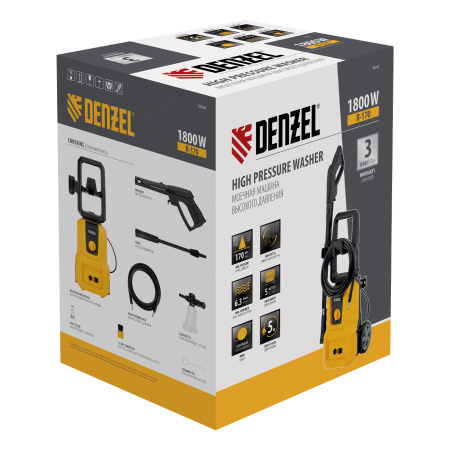 Моечная машина высокого давления R-170, 1800 Вт, 170 бар, 380 л/ч// Denzel
