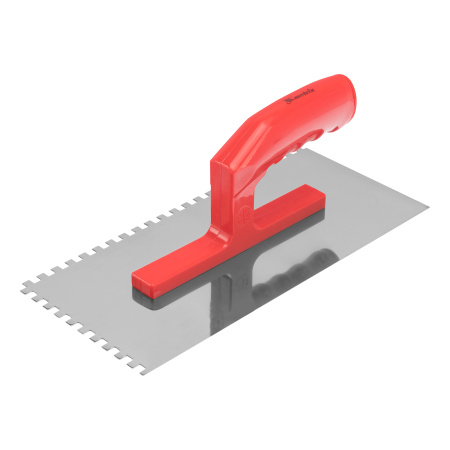 Гладилка стальная, 280 х 130 мм, зеркальная полировка, пластмассовая ручка, зуб 6 х 6 мм Matrix цена