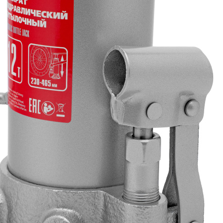 Домкрат гидравлический бутылочный, 12 т, высота подъема 230-465 мм Matrix цена