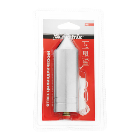 Отвес цилиндрический, 600 г, шнур 5 м Matrix цена