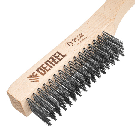Щетка зачистная 5-и рядная, прямая проволока из нержавеющей стали с деревянной ручкой, EFP// Denzel