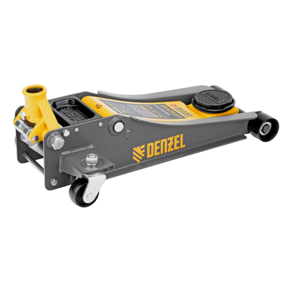 Домкрат гидравлический подкатной, 2,5 т, 85-430 мм, быстрый подъем, низкий подхват, проф. Denzel цена