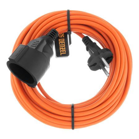 Удлинитель-шнур силовой Garden Series, ПВС, 10м, 1 розетка 3 x 1,5 мм, Denzel цена