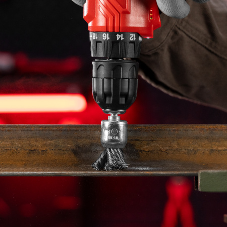 Щетка для дрели, 25 мм, "чашка" со шпилькой, крученая металлическая проволока Matrix