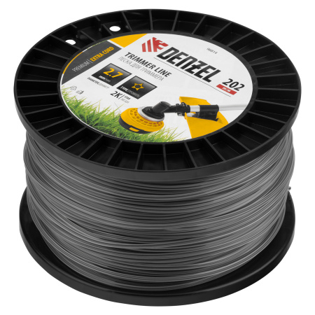 Леска для триммера двухкомпонентная звезда, 2,7мм х 202м, на DIN катушке EXTRA CORD Denzel цена