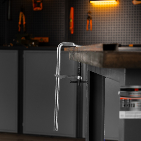 Струбцина F-образная, 80x300мм, кованая Denzel цена