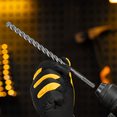 Бур по бетону, цельная крестовая пластина, 10x215 мм, SDS PLUS Denzel