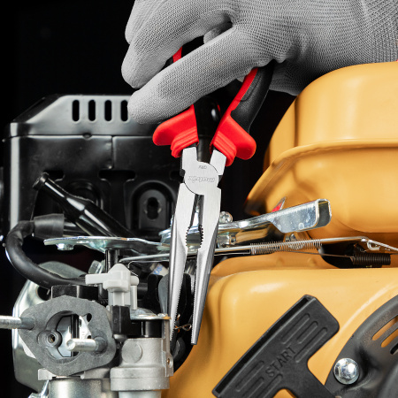 Длинногубцы прямые, 200 мм, хром-ванадий, двухкомпонентные рукоятки Matrix