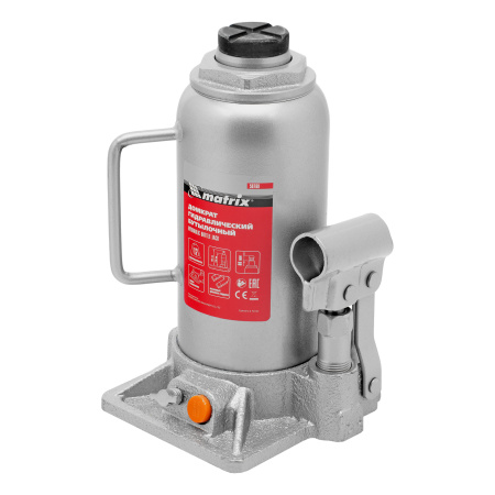 Домкрат гидравлический бутылочный, 12 т, h подъема 230-465 мм Matrix цена
