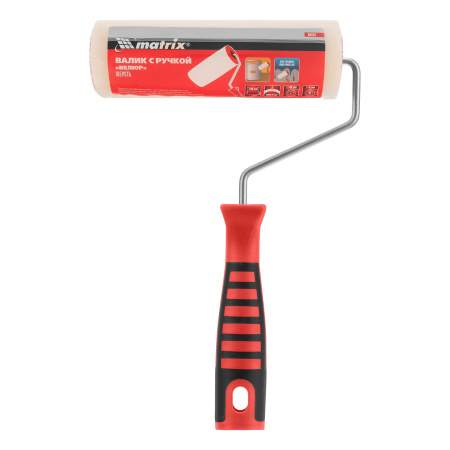 Валик "Велюр" с двухкомпонентной ручкой, 180 мм, ворс 4 мм, D 48 мм, D ручки 6 мм, шерсть Matrix цена