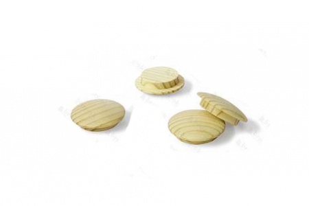 Заглушка деревянная Сосна d-25х33 мм. 10 шт/упак.