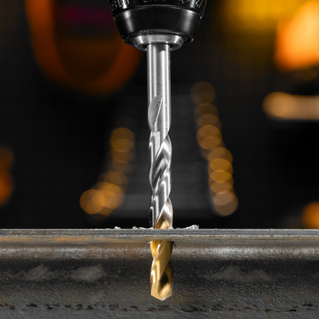 Набор сверл по металлу, 1-13 мм, Р6М5-TiN, Golden Tip, 25 шт Denzel